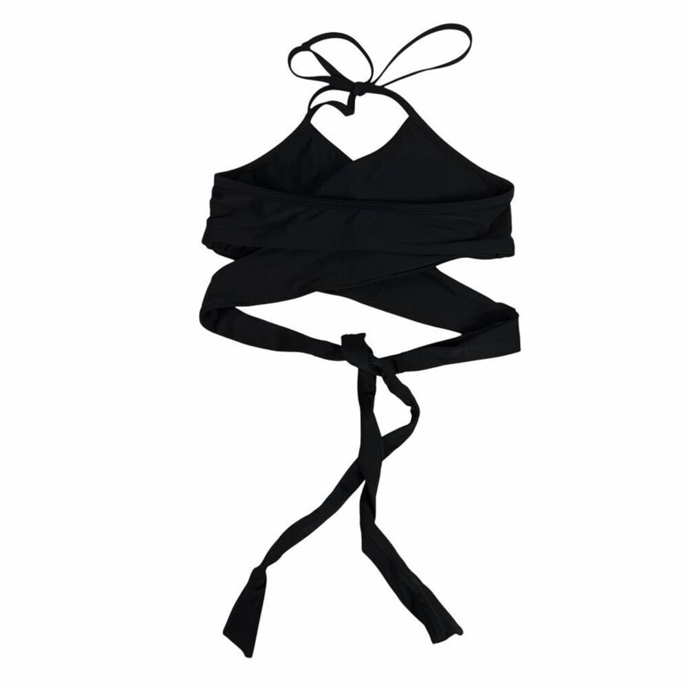 Aerie Women’s Large Black Scoop Wrap Halter Bikini Top